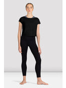 Womens Fleur boat neck deep V back tee