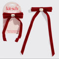 Kitsch Velvet & Gemstone Bow Hair Clip
