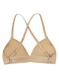 Deep neck clear back bra