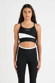 On The Go Crop Top Black/White