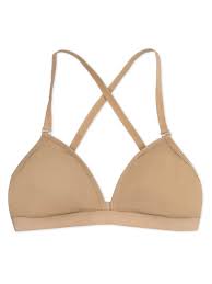 Deep neck clear back bra