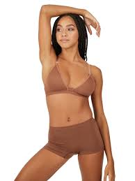 Deep neck clear back bra