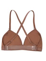 Deep neck clear back bra