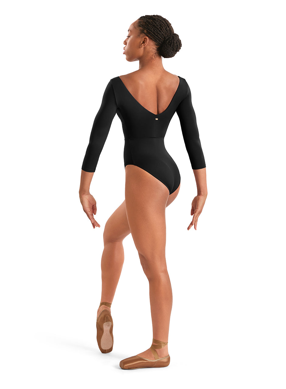 Adagio V Neckline Embroidered 3/4 Sleeve Leo